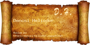 Dencsi Heliodor névjegykártya